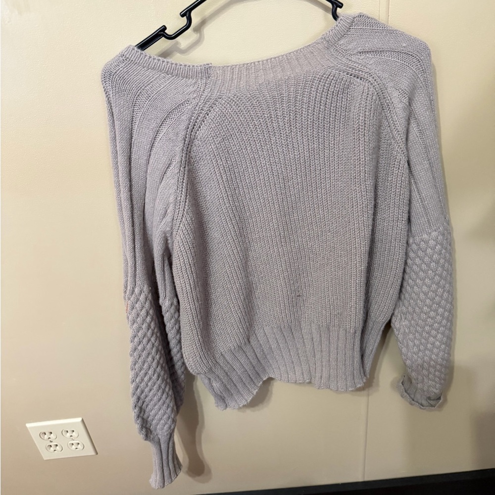 Women's Gray Button-Up Sweater - Picture 3 of 3